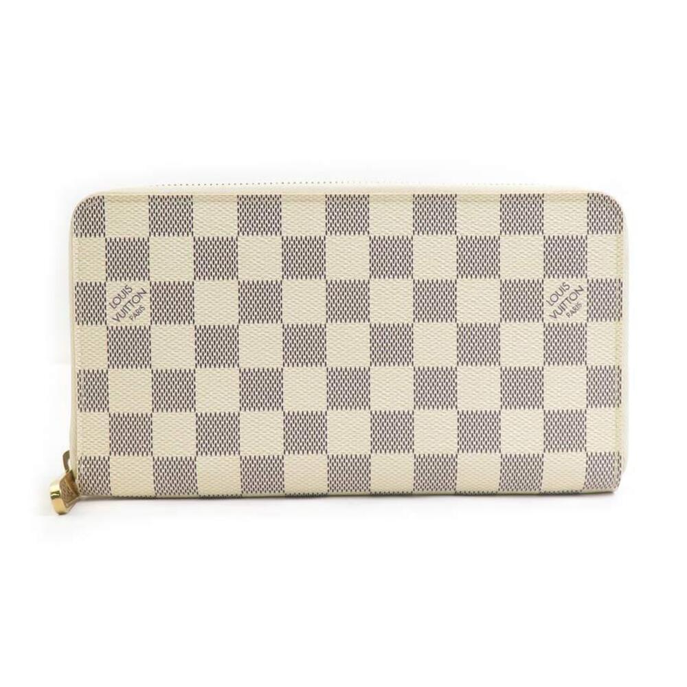 Louis Vuitton Zippy Organizer Damier Azur White Canvas Ivory White